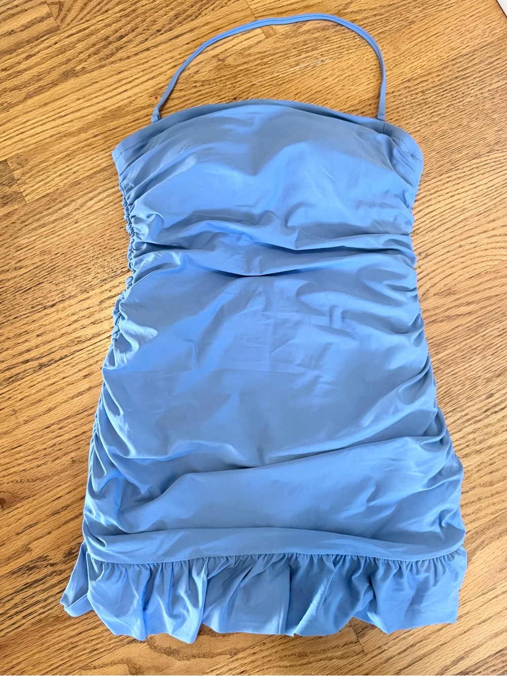 J. Crew Light Blue Ruched One-Piece Swimsuit/ Swimdress